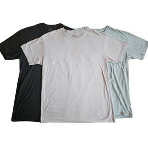 3-IN-1 True Classic Short Sleeve Fitted Crew Neck Tee Shirts Black/Gray/Silver L